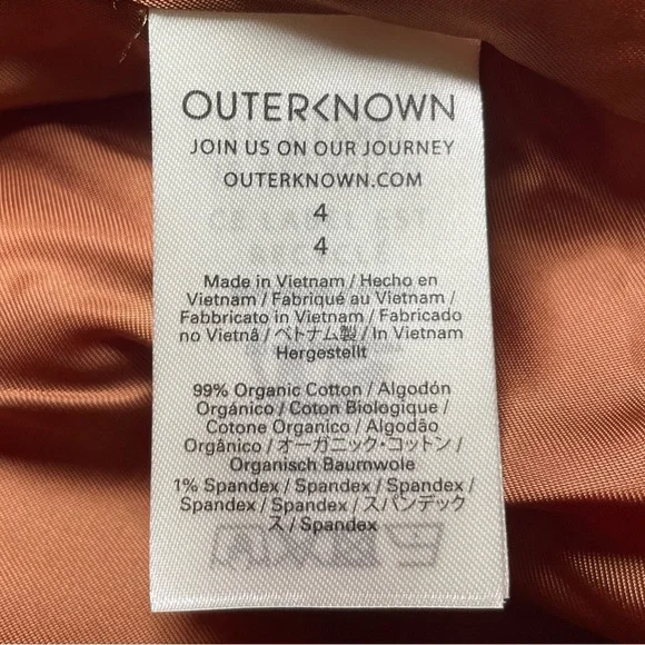 Outerknown Henry Corduroy Orange Blazer sz 4 - Picture 7 of 10